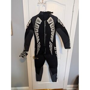 NWT Vintage Pro Diving Wetsuit Ralf Tech 7/5/4mm Black Grey Skeletal Small